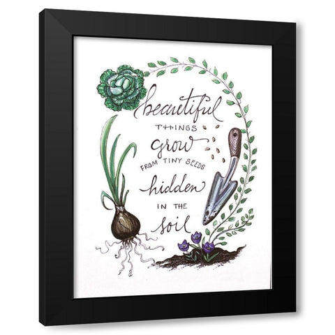 Beautiful Things Grow Black Modern Wood Framed Art Print by Tyndall, Elizabeth