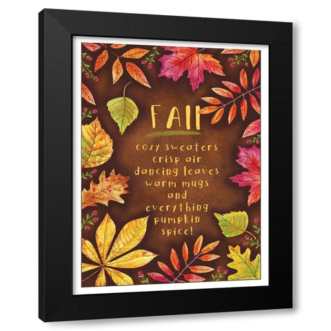 Hello Fall Black Modern Wood Framed Art Print with Double Matting by Tyndall, Elizabeth