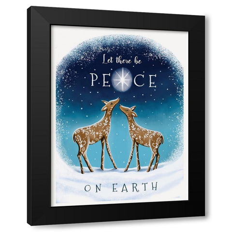 Let There Be Peace Black Modern Wood Framed Art Print by Tyndall, Elizabeth