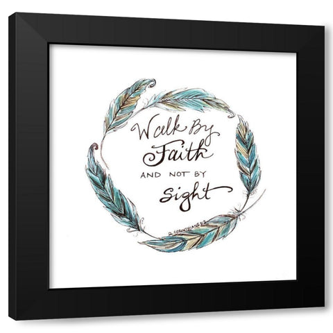 Walk by Faith Black Modern Wood Framed Art Print with Double Matting by Tyndall, Elizabeth