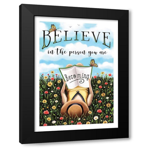 Believe Black Modern Wood Framed Art Print with Double Matting by Tyndall, Elizabeth