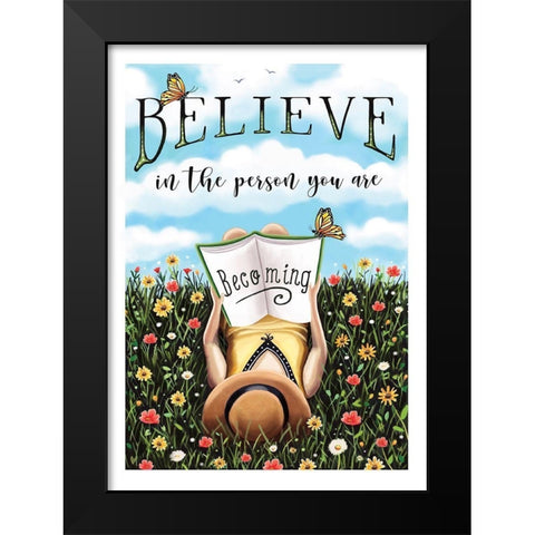 Believe Black Modern Wood Framed Art Print by Tyndall, Elizabeth