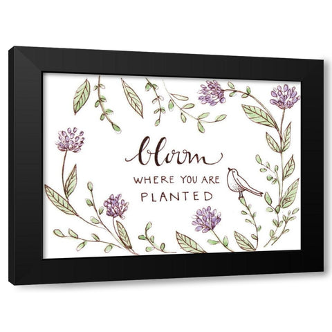 Bloom Where Youre Planted Black Modern Wood Framed Art Print with Double Matting by Tyndall, Elizabeth