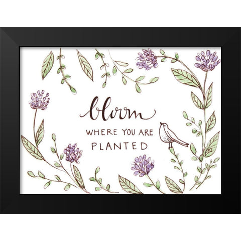 Bloom Where Youre Planted Black Modern Wood Framed Art Print by Tyndall, Elizabeth