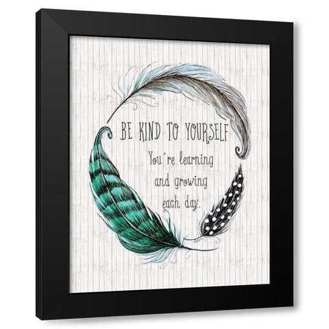 Be Kind to Yourself Black Modern Wood Framed Art Print with Double Matting by Tyndall, Elizabeth