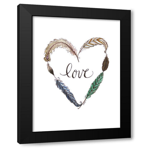 Love Feathers Black Modern Wood Framed Art Print by Tyndall, Elizabeth