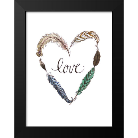 Love Feathers Black Modern Wood Framed Art Print by Tyndall, Elizabeth