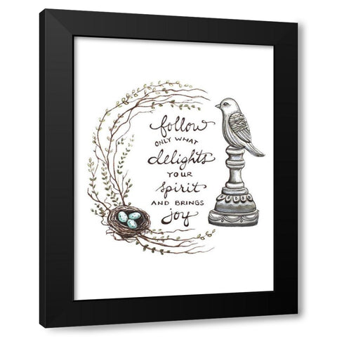 Follow What Delights Black Modern Wood Framed Art Print with Double Matting by Tyndall, Elizabeth