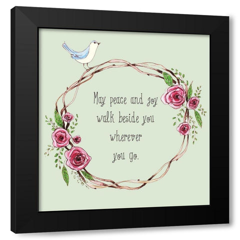 Peace and Joy Black Modern Wood Framed Art Print with Double Matting by Tyndall, Elizabeth