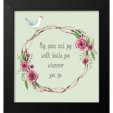 Peace and Joy Black Modern Wood Framed Art Print by Tyndall, Elizabeth