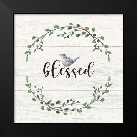 Blessed Sign Black Modern Wood Framed Art Print by Tyndall, Elizabeth