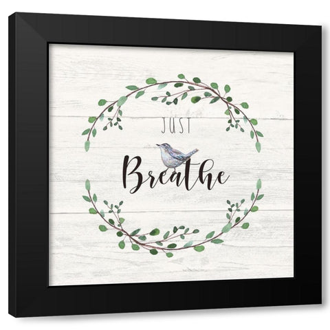 Just Breathe Black Modern Wood Framed Art Print by Tyndall, Elizabeth