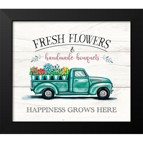 Fresh Flowers and Truck Black Modern Wood Framed Art Print by Tyndall, Elizabeth