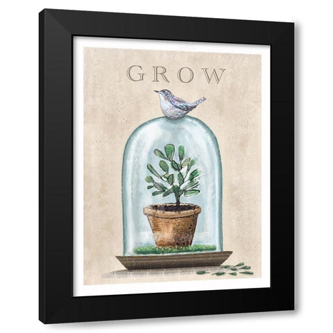 Grow Terrarium Black Modern Wood Framed Art Print with Double Matting by Tyndall, Elizabeth