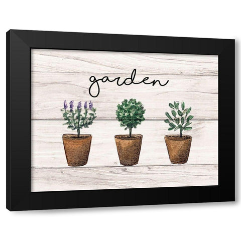 Garden Sign Black Modern Wood Framed Art Print with Double Matting by Tyndall, Elizabeth