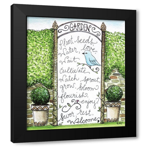 The Garden Trellis Black Modern Wood Framed Art Print by Tyndall, Elizabeth