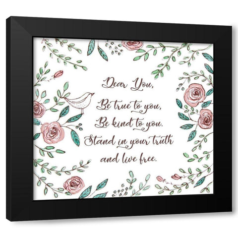 Dear You Black Modern Wood Framed Art Print by Tyndall, Elizabeth