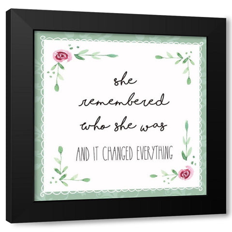 She Remembered Who She Was Black Modern Wood Framed Art Print with Double Matting by Tyndall, Elizabeth