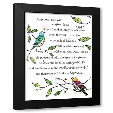 Happiness Black Modern Wood Framed Art Print by Tyndall, Elizabeth