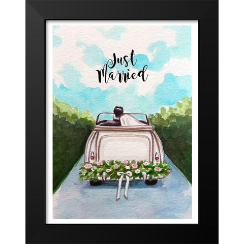 Just Married Black Modern Wood Framed Art Print by Tyndall, Elizabeth