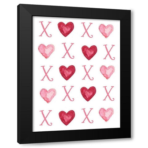 Hugs and Hearts Black Modern Wood Framed Art Print with Double Matting by Tyndall, Elizabeth