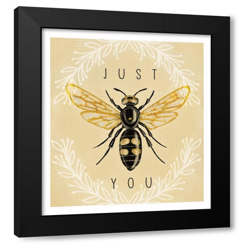 Just Bee You Black Modern Wood Framed Art Print with Double Matting by Tyndall, Elizabeth
