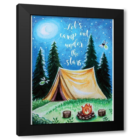 Camp Out Black Modern Wood Framed Art Print with Double Matting by Tyndall, Elizabeth