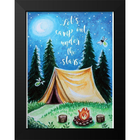 Camp Out Black Modern Wood Framed Art Print by Tyndall, Elizabeth