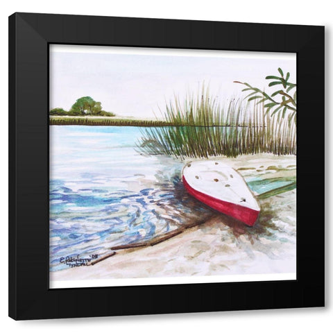 Ships Ahoy Black Modern Wood Framed Art Print by Tyndall, Elizabeth