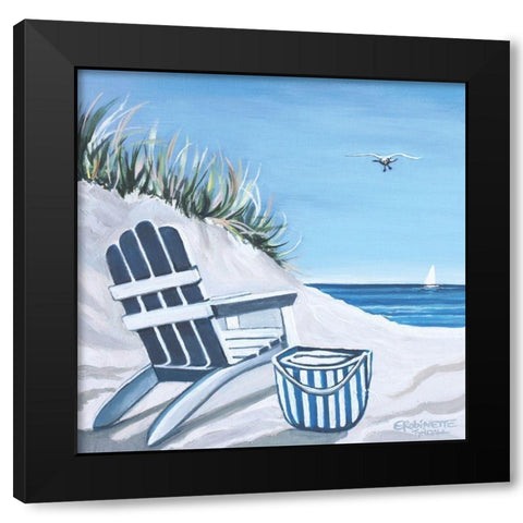 Sandy Cove Black Modern Wood Framed Art Print with Double Matting by Tyndall, Elizabeth