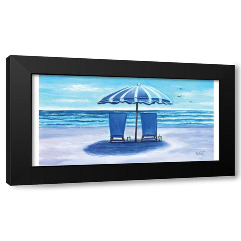 Unwind at the Beach Black Modern Wood Framed Art Print by Tyndall, Elizabeth