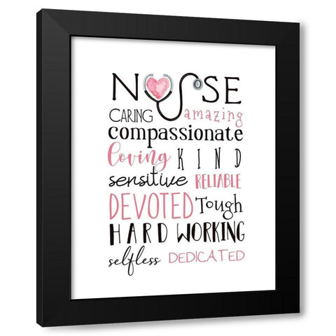 Nurse Art Black Modern Wood Framed Art Print with Double Matting by Tyndall, Elizabeth