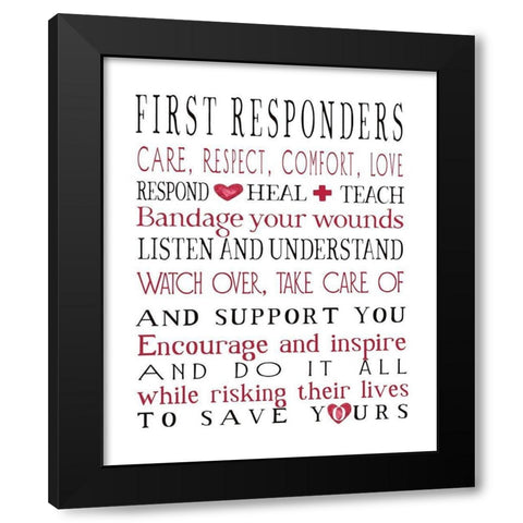 First Responders Black Modern Wood Framed Art Print with Double Matting by Tyndall, Elizabeth