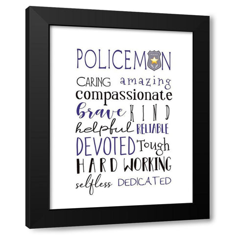 Policeman Black Modern Wood Framed Art Print with Double Matting by Tyndall, Elizabeth