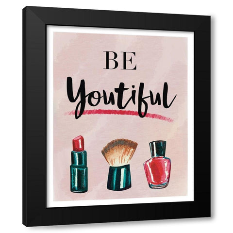 Be You Tiful Black Modern Wood Framed Art Print with Double Matting by Tyndall, Elizabeth