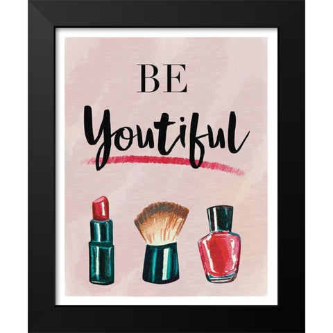 Be You Tiful Black Modern Wood Framed Art Print by Tyndall, Elizabeth