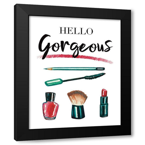 Hello Gorgeous Black Modern Wood Framed Art Print by Tyndall, Elizabeth