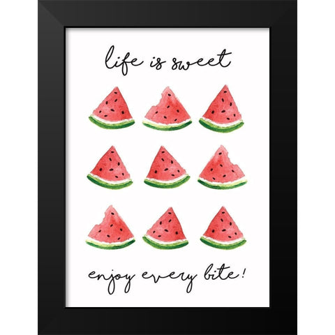 Life is Sweet Black Modern Wood Framed Art Print by Tyndall, Elizabeth