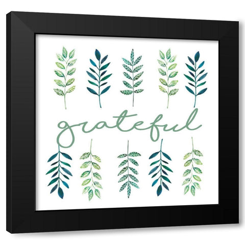 Grateful Leaves Black Modern Wood Framed Art Print with Double Matting by Tyndall, Elizabeth