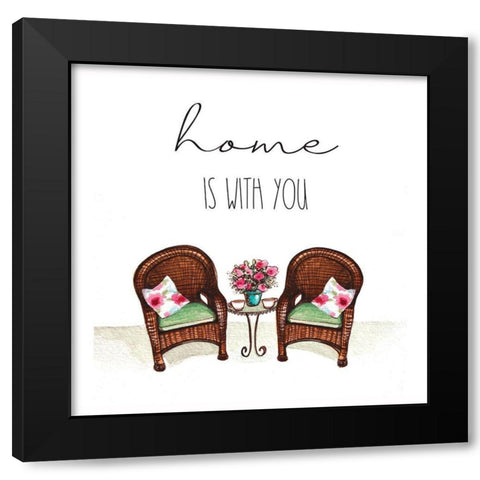 Home is With You Black Modern Wood Framed Art Print with Double Matting by Tyndall, Elizabeth
