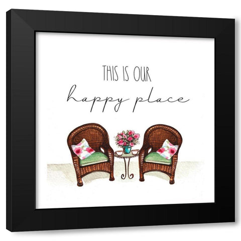Our Happy Place Black Modern Wood Framed Art Print with Double Matting by Tyndall, Elizabeth