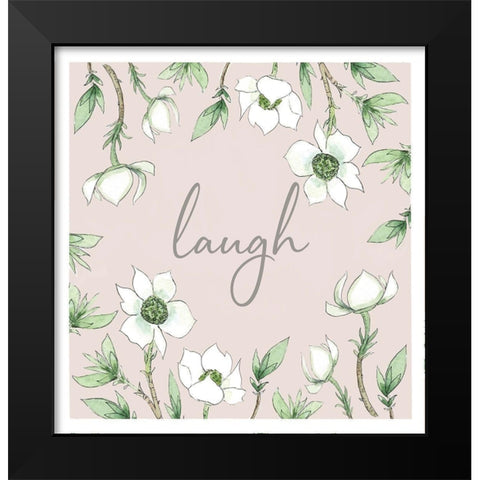 Laugh Black Modern Wood Framed Art Print by Tyndall, Elizabeth