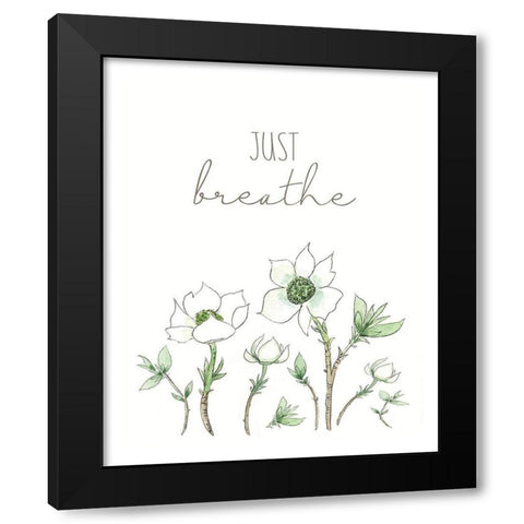 Just Breathe Black Modern Wood Framed Art Print by Tyndall, Elizabeth