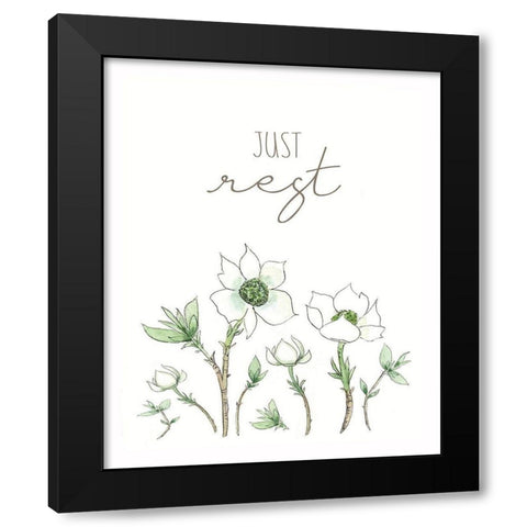 Just Rest Black Modern Wood Framed Art Print with Double Matting by Tyndall, Elizabeth