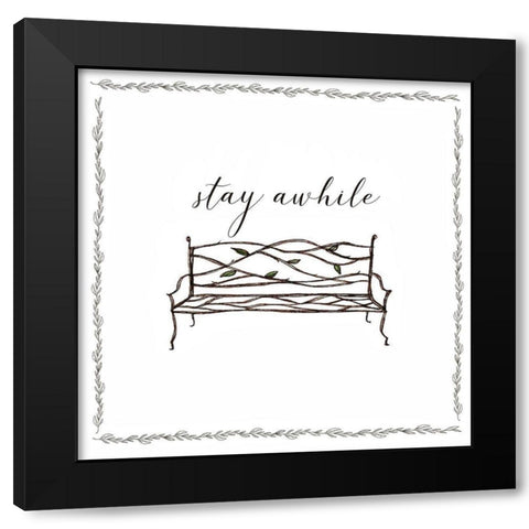 Stay Awhile Black Modern Wood Framed Art Print by Tyndall, Elizabeth