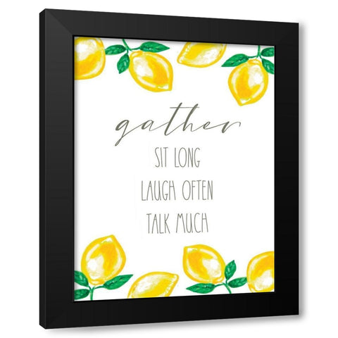 Gather Lemons Black Modern Wood Framed Art Print with Double Matting by Tyndall, Elizabeth