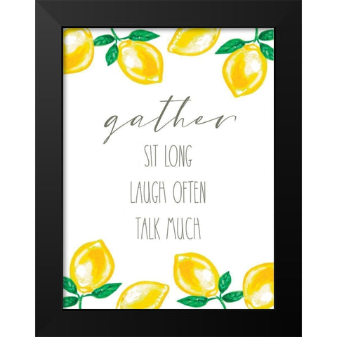 Gather Lemons Black Modern Wood Framed Art Print by Tyndall, Elizabeth