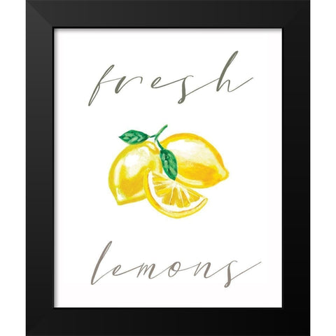Fresh Lemons Black Modern Wood Framed Art Print by Tyndall, Elizabeth