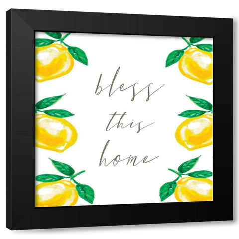 Bless This Home Black Modern Wood Framed Art Print with Double Matting by Tyndall, Elizabeth