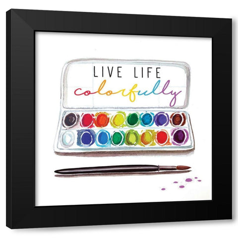 Live Life Colorfully Black Modern Wood Framed Art Print with Double Matting by Tyndall, Elizabeth